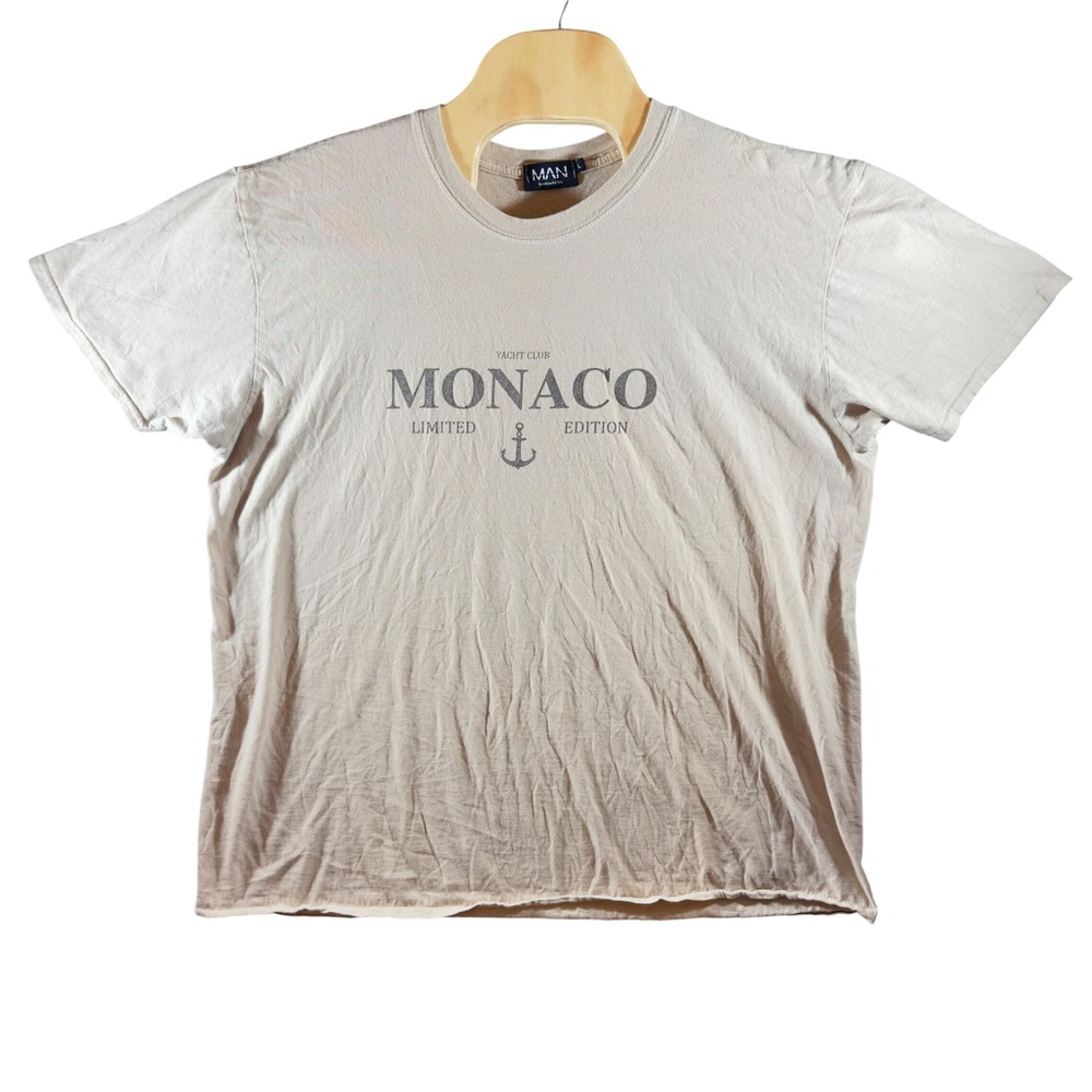 408 | boohooMAN Yacht Club Monaco Mens Large Graphic Anchor‎ T-Shirt Tan